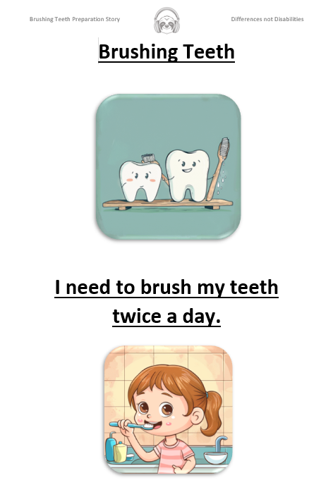 Brushing Teeth Preparation Story (Social Story) (Digital)